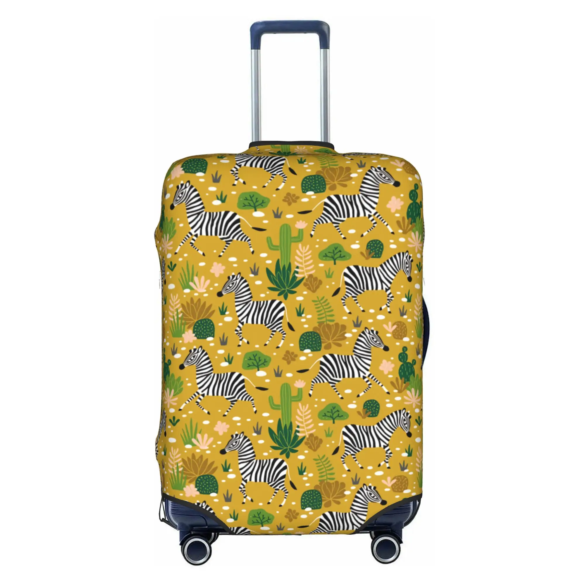 Wild Zebra Jungle Mustard Luggage Cover Fashion Safari Spotting  Suitcase Protector Covers Suit For 18-32 inch