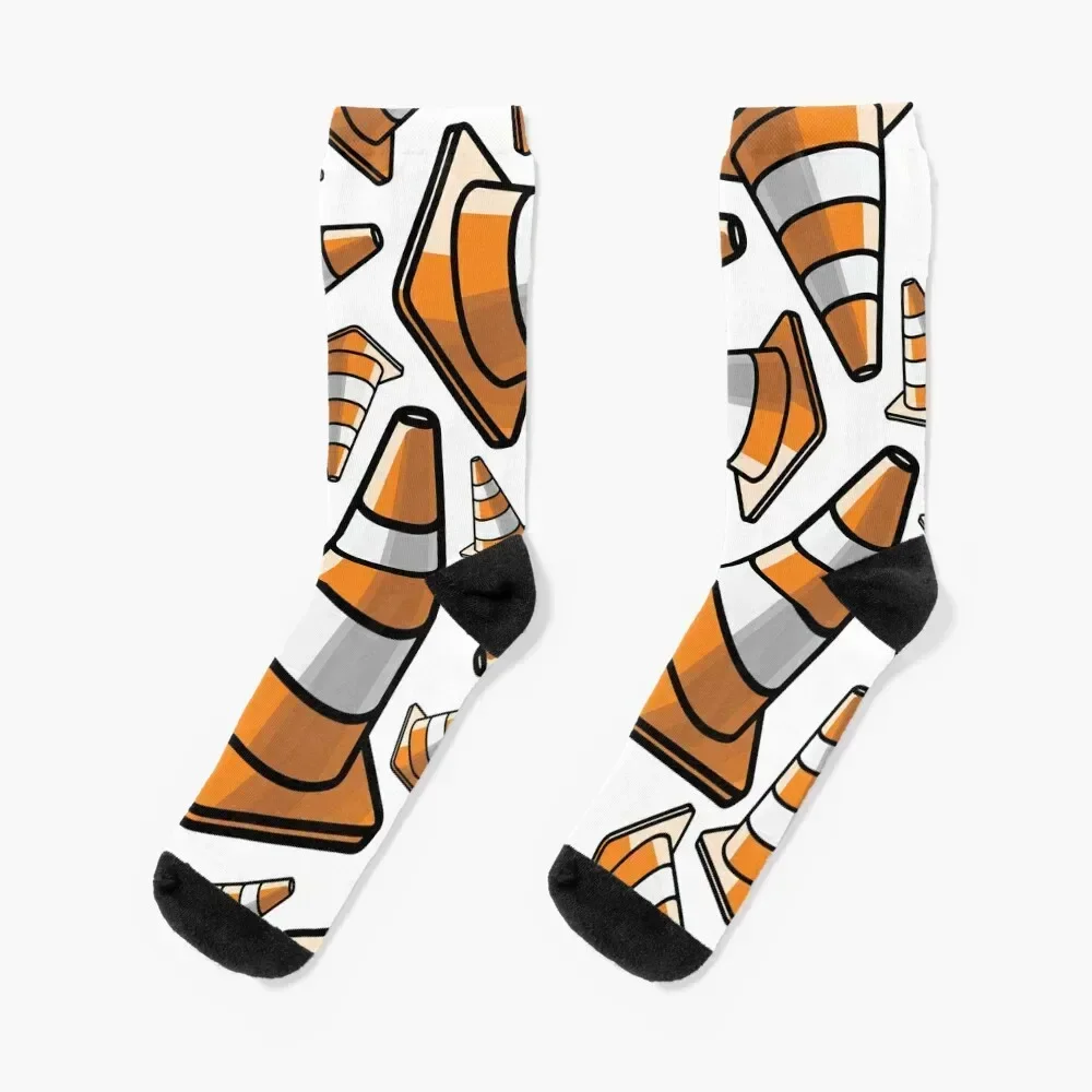 

Traffic Cone - Orange and White Pattern Socks custom football aesthetic Men's Socks Women's