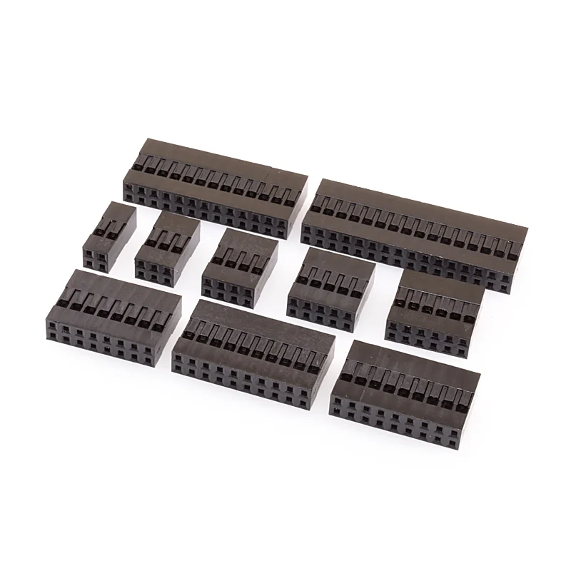 50PCS DuPont 2.54 2.54MM Plastic Shell Double Connector 2/3/4/5/6/7/8/9/10/11/12/14/15/16/20Pin 2X2P 2X3P 2X4P 2X5P 2X10P