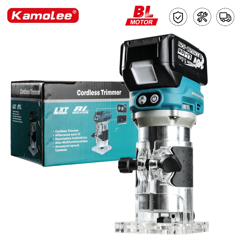 Kamolee rechargeable wood trimming machine woodworking milling cutter electric engraving machine, compatible with Makita battery