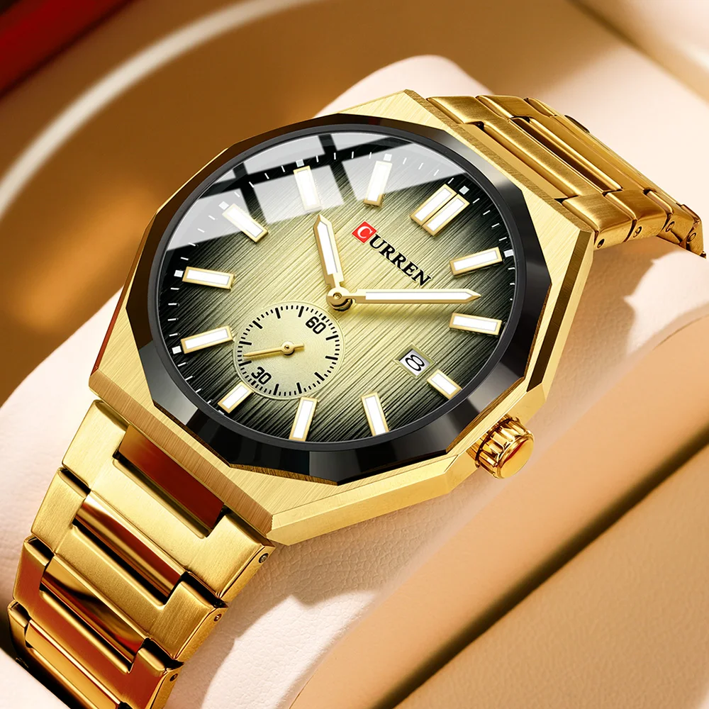 CURREN High Quality Luxury Men's Watch Waterproof Quartz Watch Stainless Steel Strap Luminous Sports Watches Gifts Watches For M