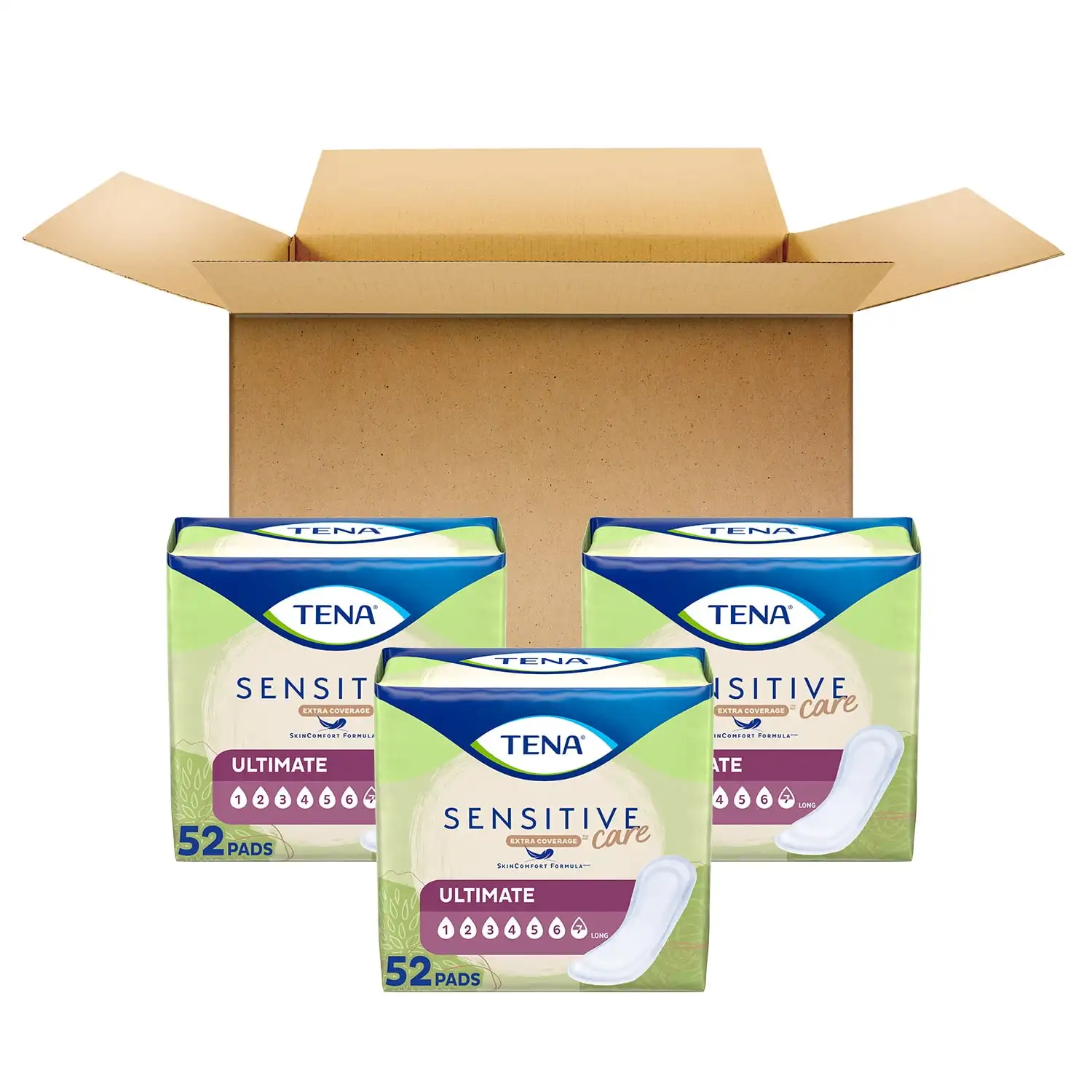 Sensitive Care Extra Coverage Ultimate Incontinence Long Pads, 156Ct