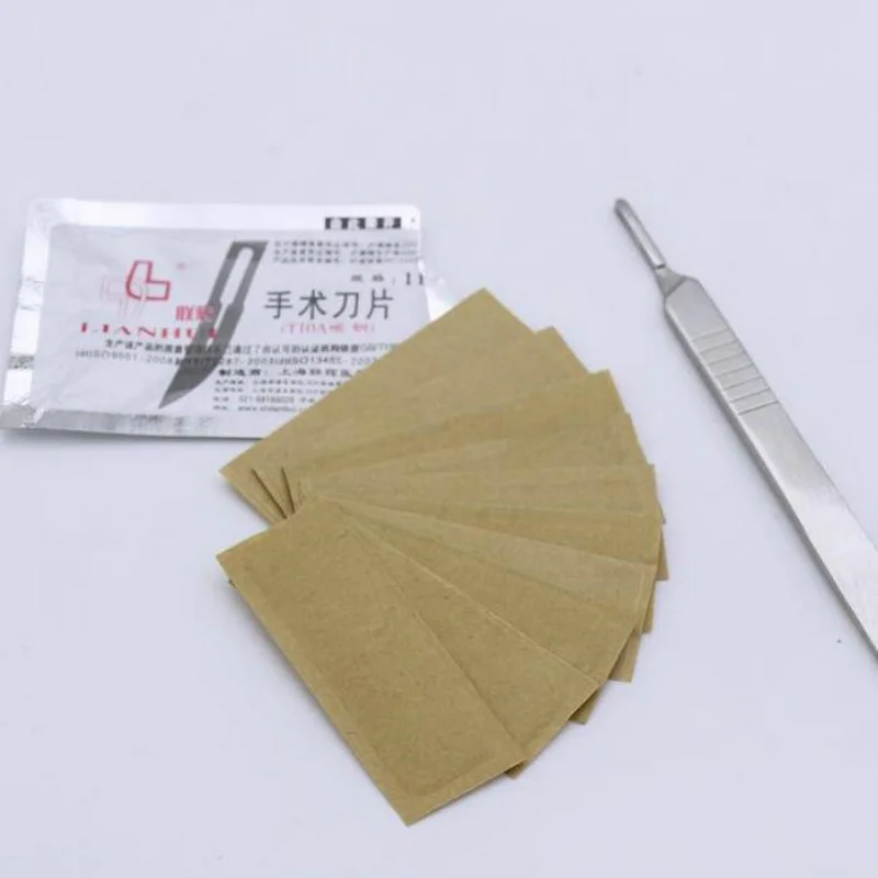 100Pcs/Lot 10# 11# 12# 15# 20# 21# 22# 23# 24# Medical T10A Carbon Steel Surgical Blade, Scalpel, Knife Blades