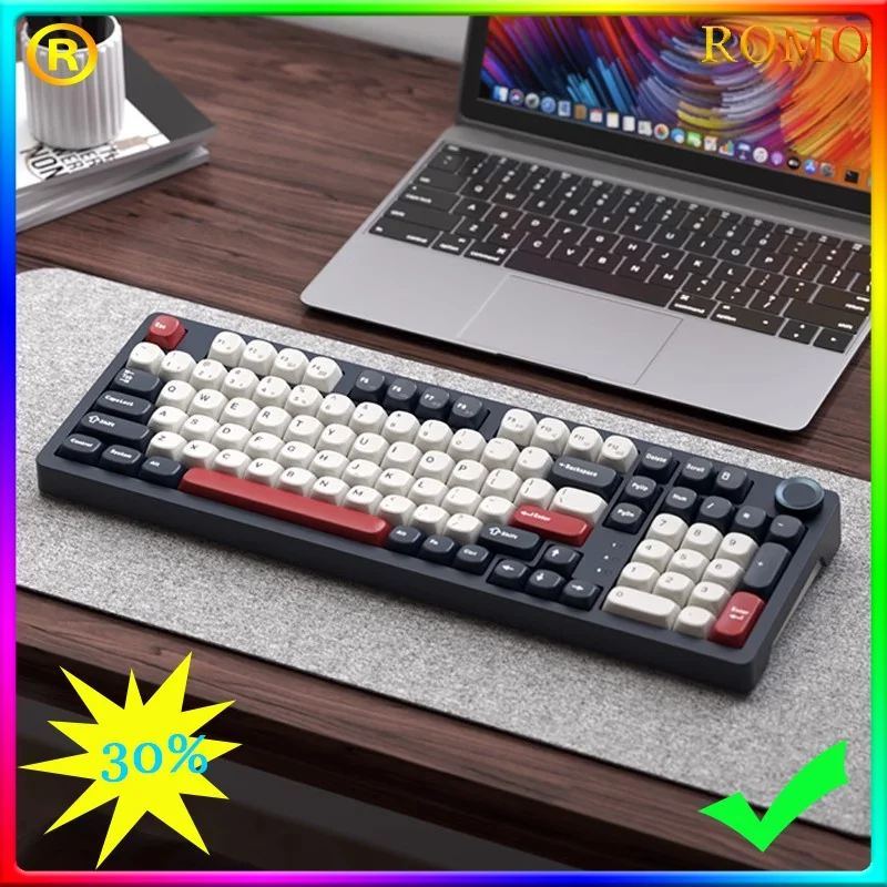 

Skn Qinglong Mechanical Keyboard Wireless Bluetooth Rgb Customizable GASKET PRO Hot Plug Ttc Flame Red Switch Gaming Keyboard