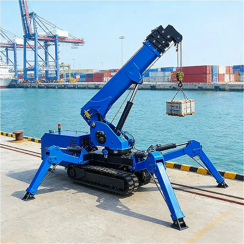 Compact Spider Crane 0.9 Ton Hydraulic Telescopic Boom 600mm Width For Doorway Access Residential Construction Customized sale