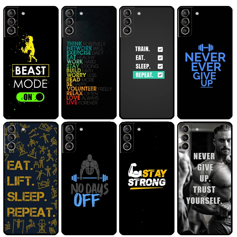 Custodia per Bodybuilding Fitness palestra per Samsung Galaxy S23 S21 Ultra S22 Plus Note 10 20 Ultra S8 S9 S10 S20 FE Cover Coque