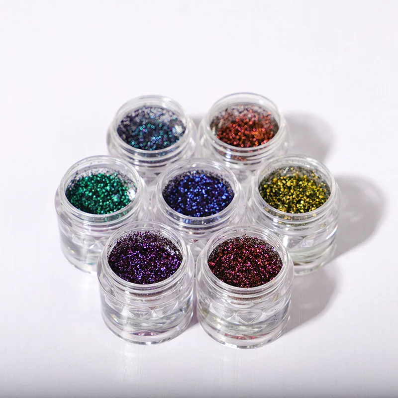 Diamantbehälter, langlebig, Chrom, Chamäleon, holografisches Lidschatten-Puder, Pigment-Augen-Make-up für Frauen