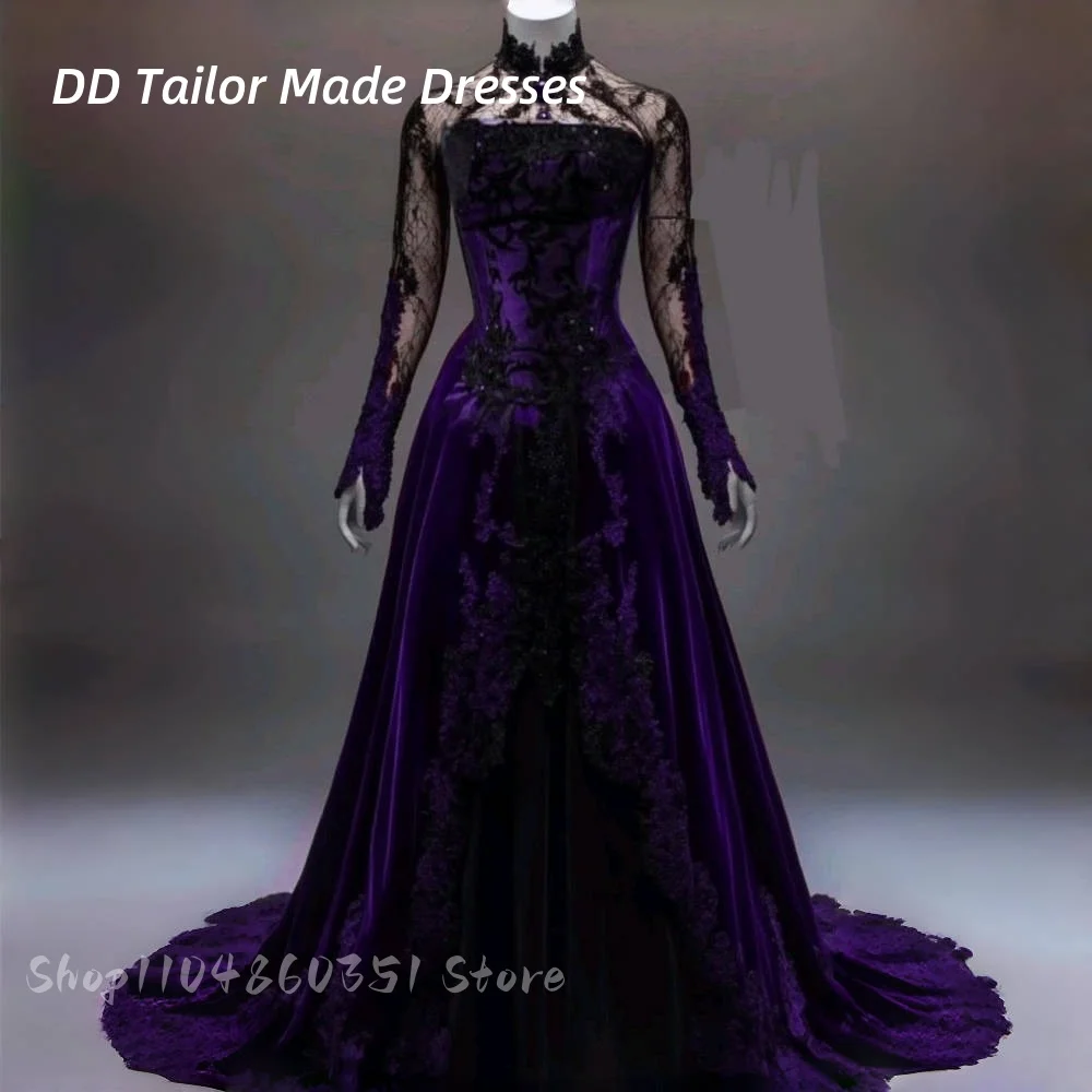 open lace back dress Long Prom Dress 33551 by La Femme main image 1