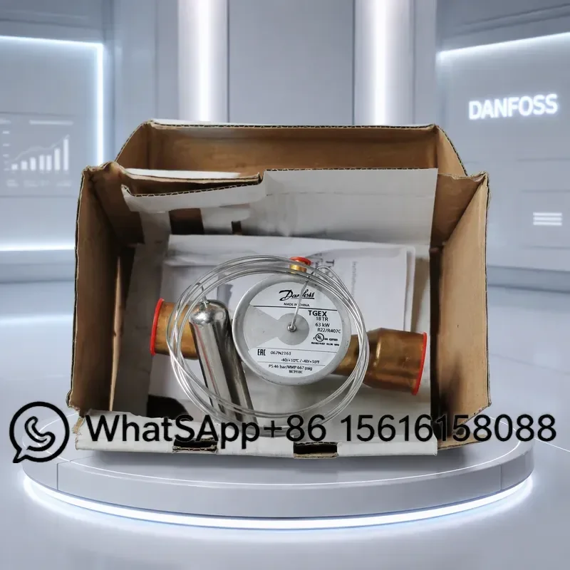 New Danfoss Expansion Valve TGEX18 TR 067N2163 63KW Refrigeration Parts Thermal Expansion Valve Assembly for Cooling System