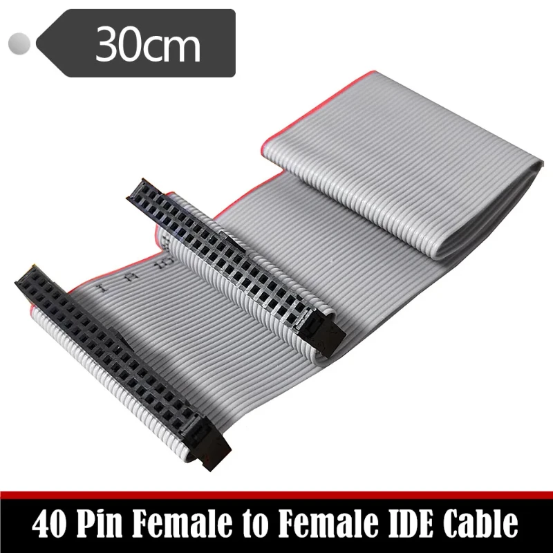 2.54 mm Pitch 40 Pin F/F IDC Flat Ribbon Cable Connector Dual Row Data Cable 30cm