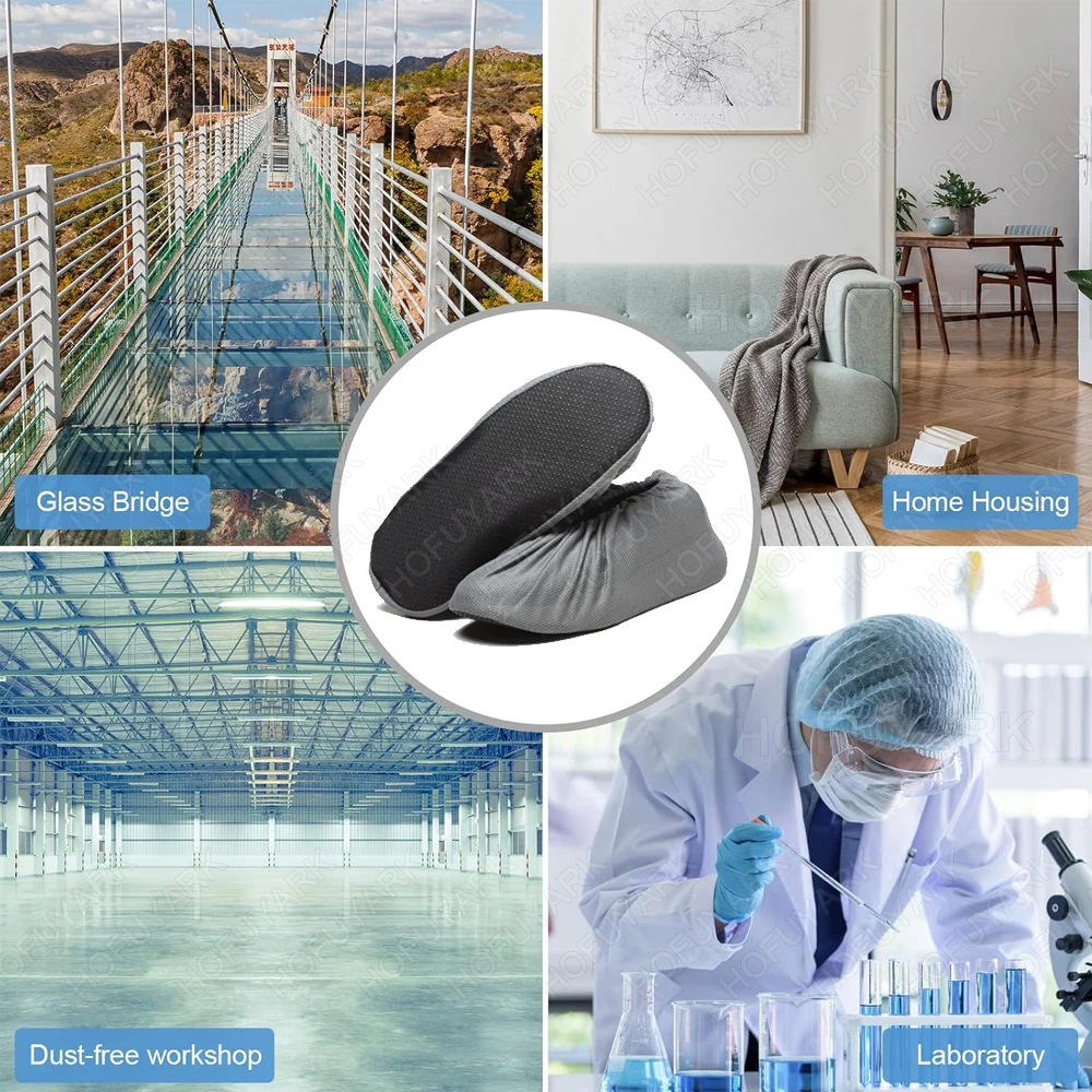 3Pairs Shoe Covers Dustproof Non-woven Reusable Boot Shoe Covers for Students Adults Household Workplace Non-slip Foot Cover