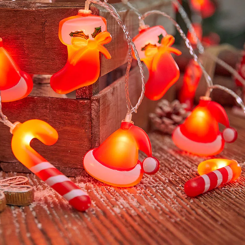 عيد الميلاد سلسلة أضواء عيد الميلاد قبعة الجوارب داخلي بطارية/Usb تعمل مصباح معلق للمنزل ديكور عيد الميلاد مهرجان ضوء 610