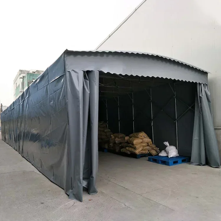 خيمة جراج محمولة قابلة للطي من القماش المشمع للتسقيف بإطارات فولاذية مظلة ظل الشمس في الهواء الطلق خيمة مظلة سحب #4