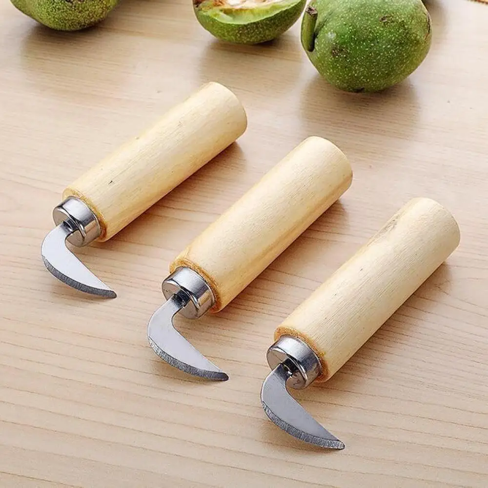 Durable Stainless Steel Nut Peeler Green Walnut Skin Opening Tool Kitchen Gadget Versatile Manual Fruit Huller Hand Knife