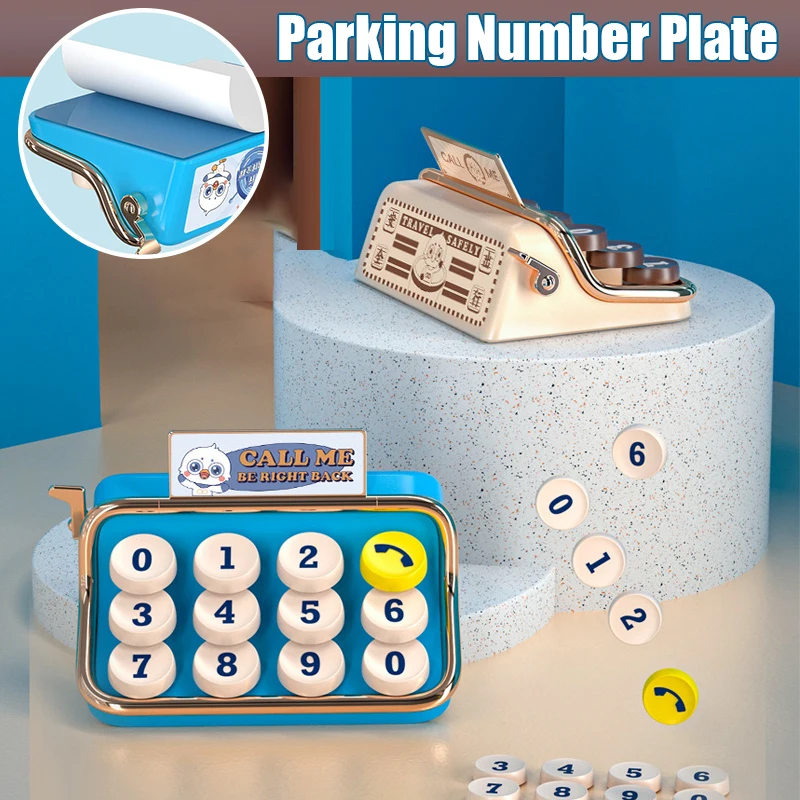 Car Temporary Parking Card Number Plate Retro Printer Design Stop Sign For Garage Parking Aid Multifunctional Auto Interior