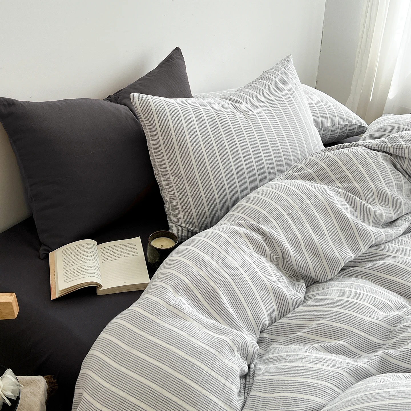 Niedliche Bettwäsche im koreanischen Stil für Mädchen Bettwäsche neue haut freundliche frische Flora gedruckt gewaschene Baumwolle Bett bezug Set – Detail 8