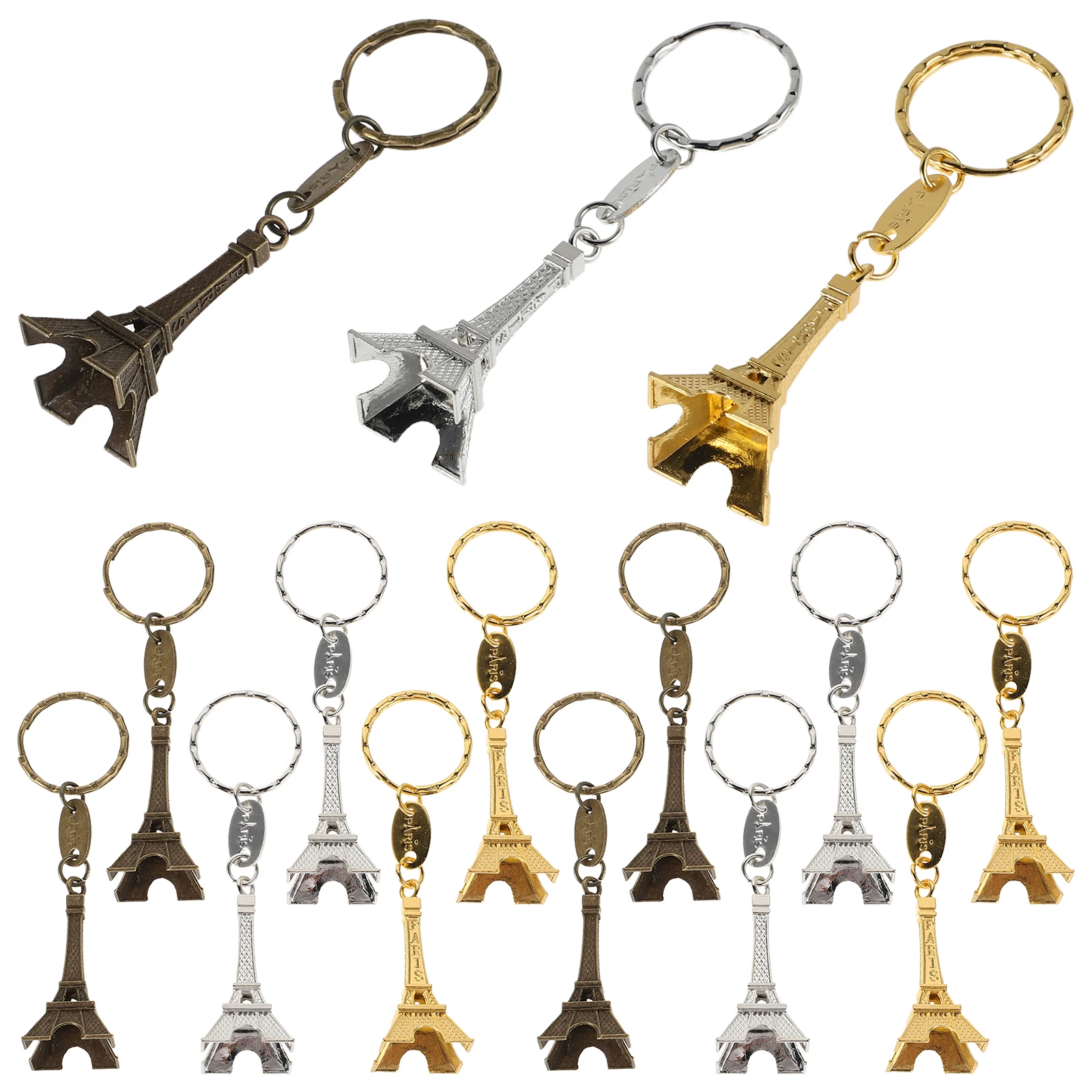 

15 Pcs Tower Keychain Charm Pendant Souvenir Decoration Alloy 3D Travel Backpack Charm Keychain Memories Backpack