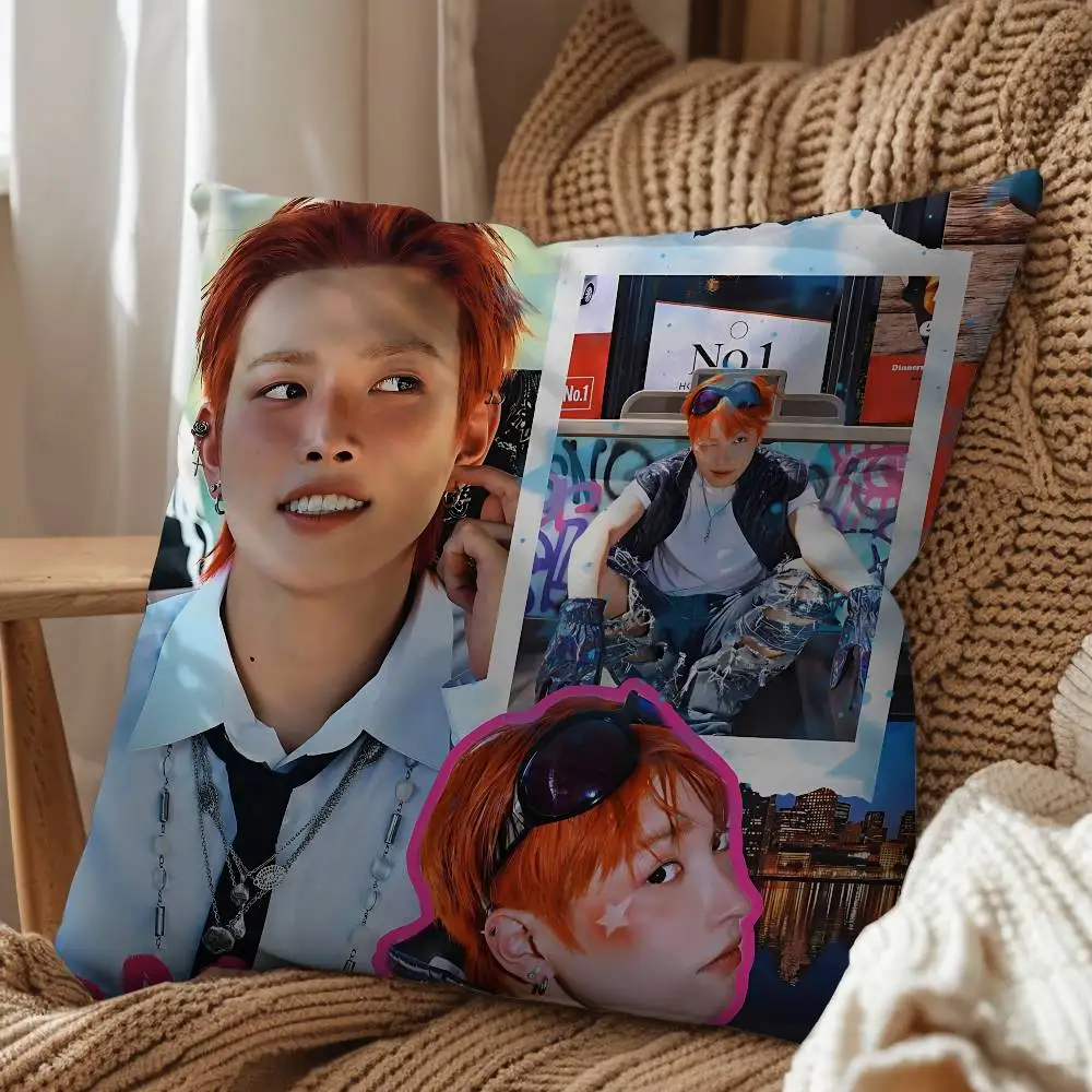 Delicate and gentle Hongjoong Pillow Case Office Cushions Suitable For Sofa Car Bedroom Decorative Cushion Cover