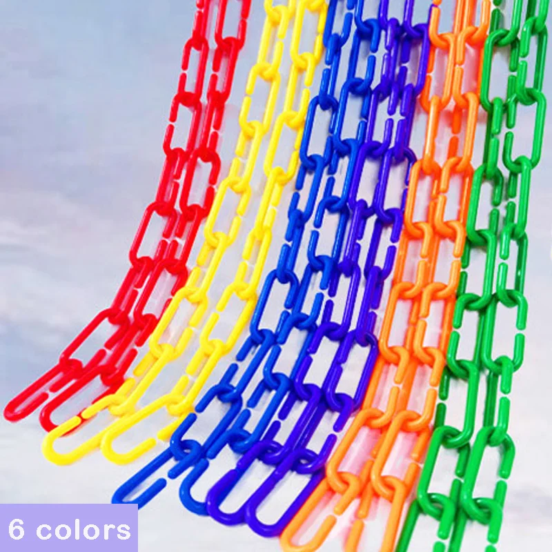 100-200 pezzi fibbie in plastica a forma di C arcobaleno, altalena per uccelli e ganci giocattolo per gabbie a catena da arrampicata, giocattolo per l'apprendimento in aula per bambini fai da te