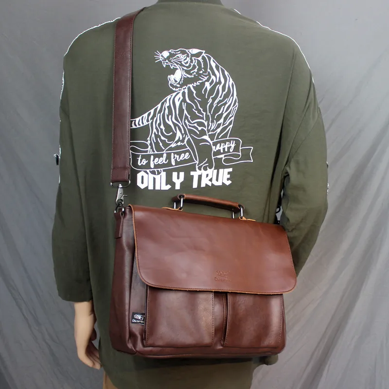 2024 nowa markowa skórzana męska torebka walizka biznesowa torby na ramię Crossbody w stylu Vintage męska torba kurierska skórzana biurowa torba A4