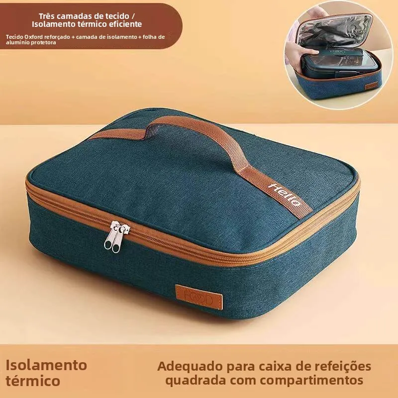 square-lunch-box-bag-thermal-insulation-flat-handbag-portable-food-container-preservation-case-for-work-and-school-bento-bag