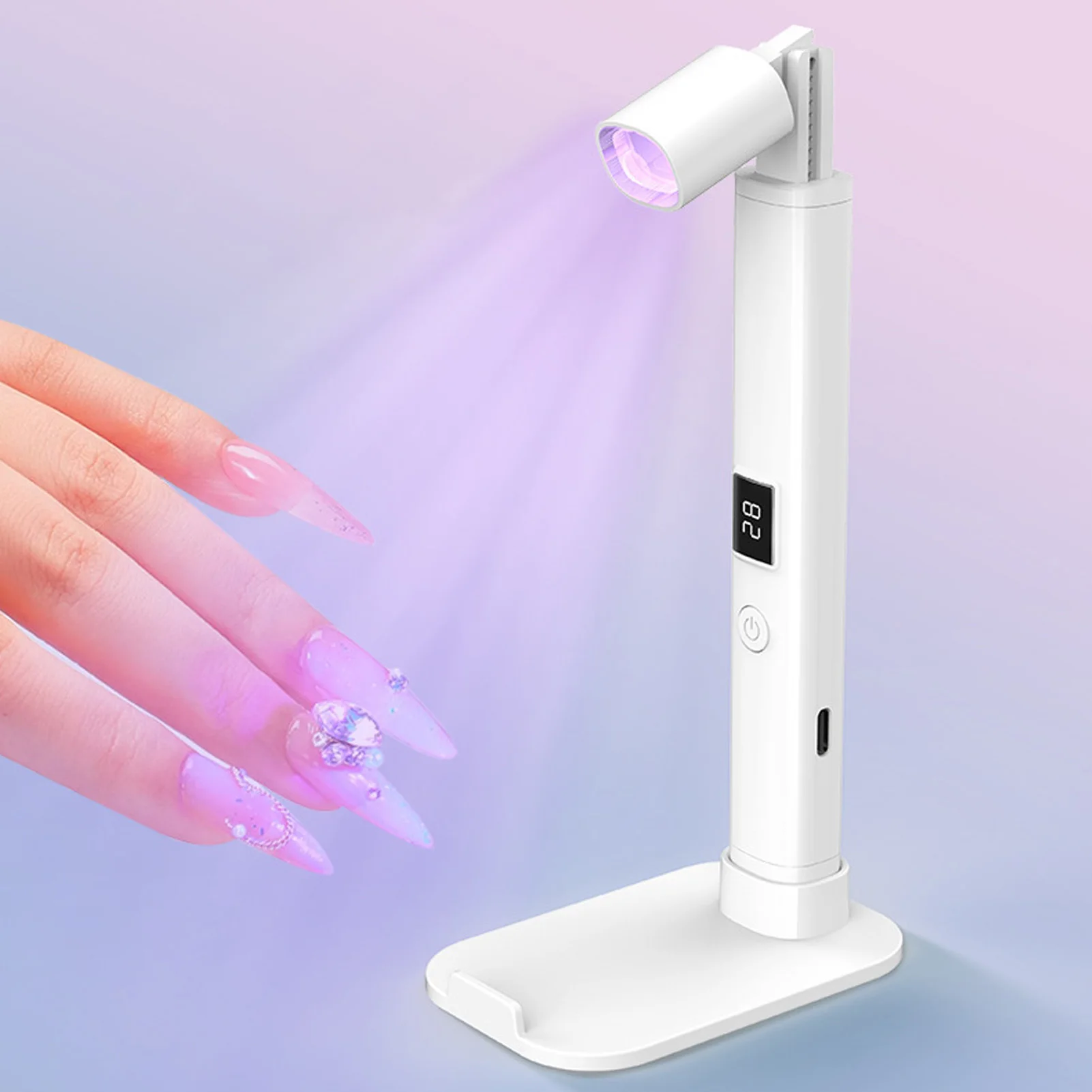 Handheld UV-lamp Oplaadbaar led-licht voor nagels Draagbare rekbare penvorm Snelle uitharding Professioneel voor nagelsalondroger