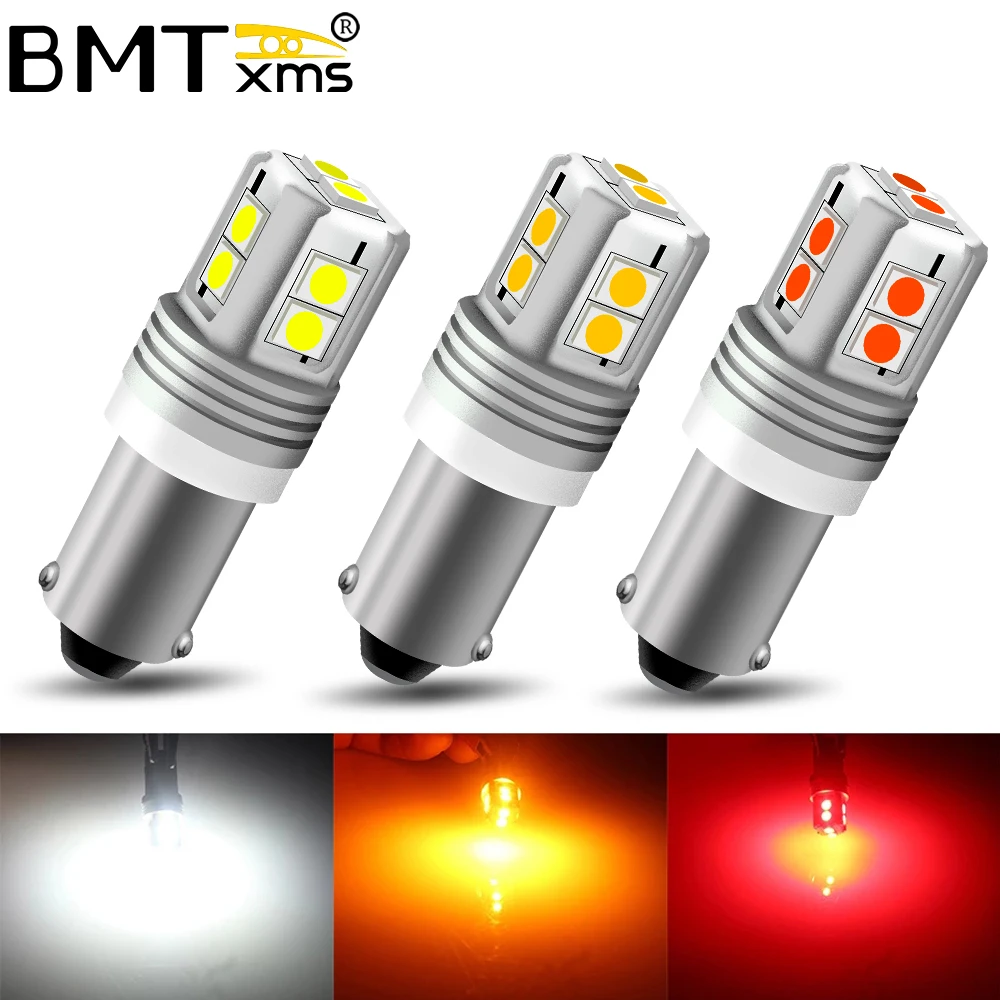 BMTxms 2x Canbus 64111 BA9S T4W 64132 BAX9S H6W 64136 BAY9S H21W LED Moto Światła postojowe Wewnętrzne światło hamowania wstecznego Kierunkowskaz