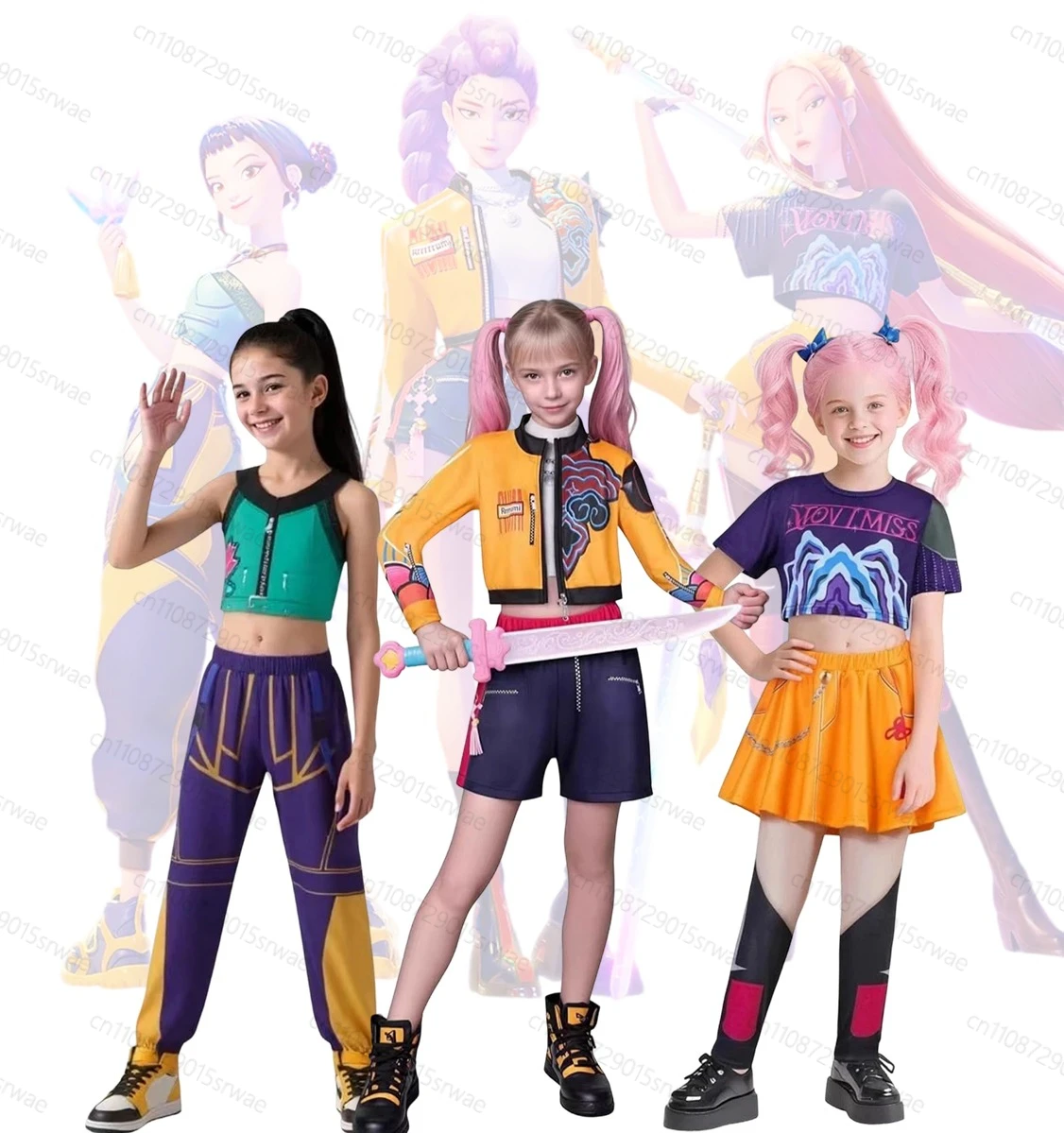 

2025 Kpop Demon Hunters Cosplay Costume Halloween Outfits Halloween Carnival Suit Demon Costume Cute Girls Party Performance