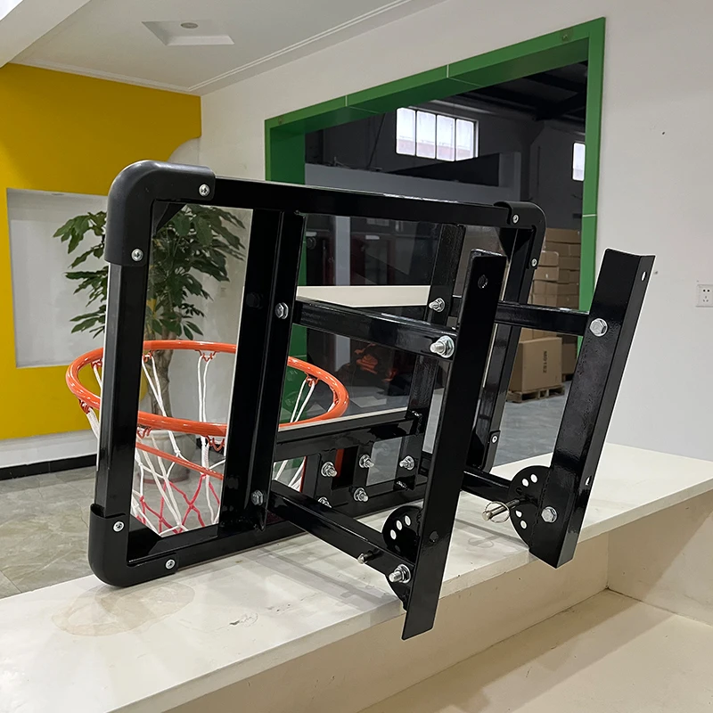 Draagbare 60 * 40 cm PE Mini-basketbalring Wandgemonteerde standaard voor buitenopnamen Training Outdoor Court-uitrusting