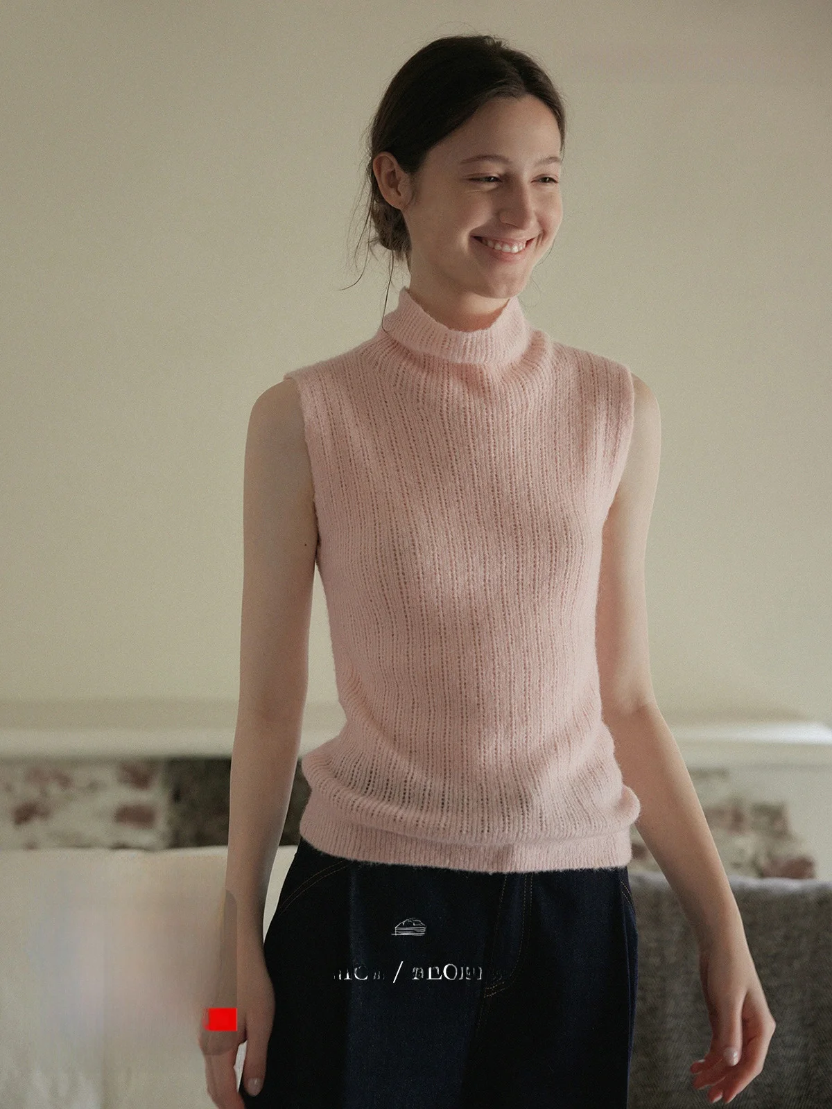 

Мягкий свободный вязаный топ из шерсти альпаки без све, простой повседневный женский модный свободный крой, однотонный цвет