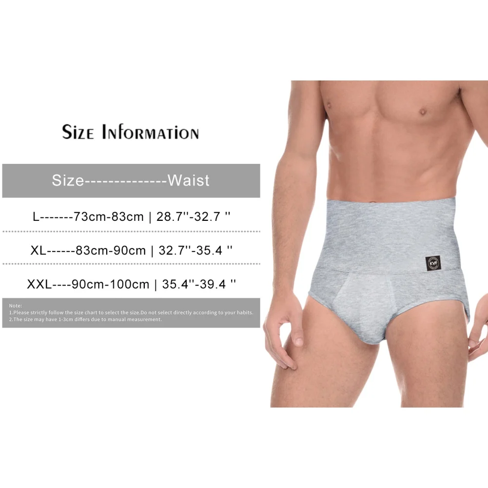 Men\'s High-Rise Tummy Control Cotton Briefs Solid Color High Stretch U-Convex Soft Breathable Underpants Casual Business Panties