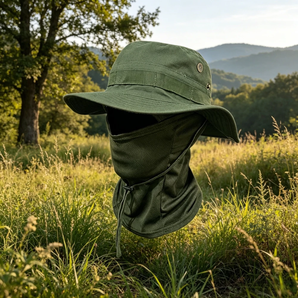 1Pc Tactical Camouflage Boonie Hat Quick Dry Sun Hat Wide Brim Breathable Mesh For Outdoor Fishing Hiking Hunting Camping