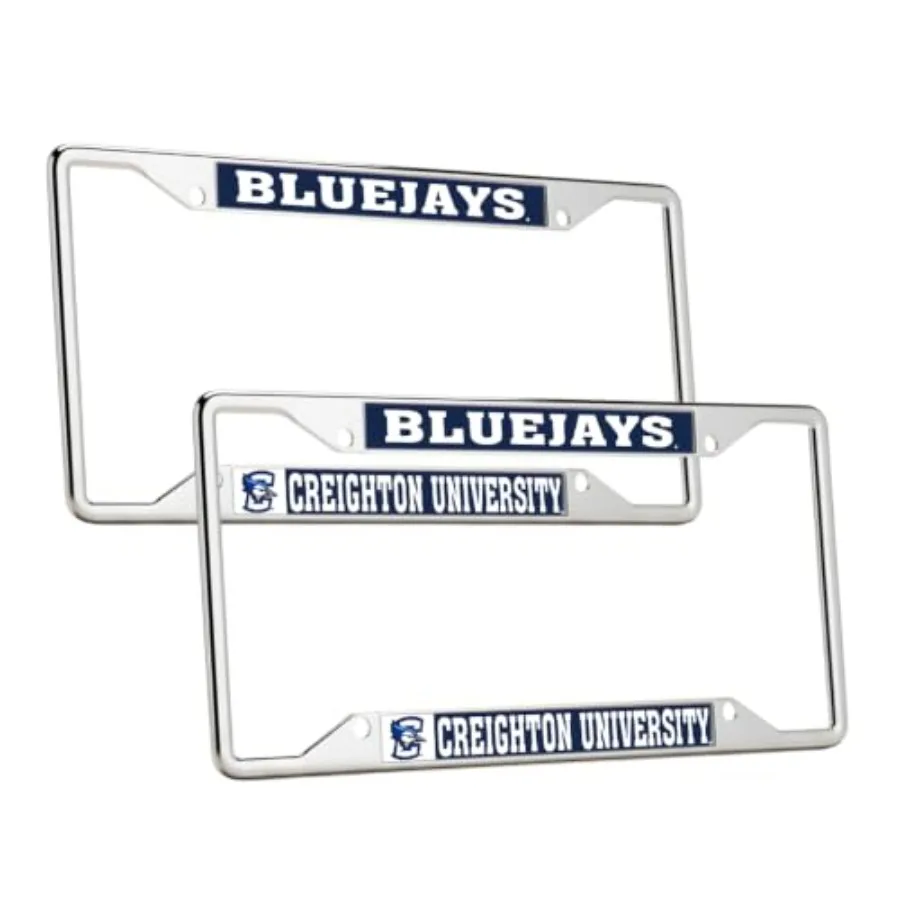 

Creighton University Car Accessories Metal License Plate Frame for Front or Rear of Car Mascot 2 Pack