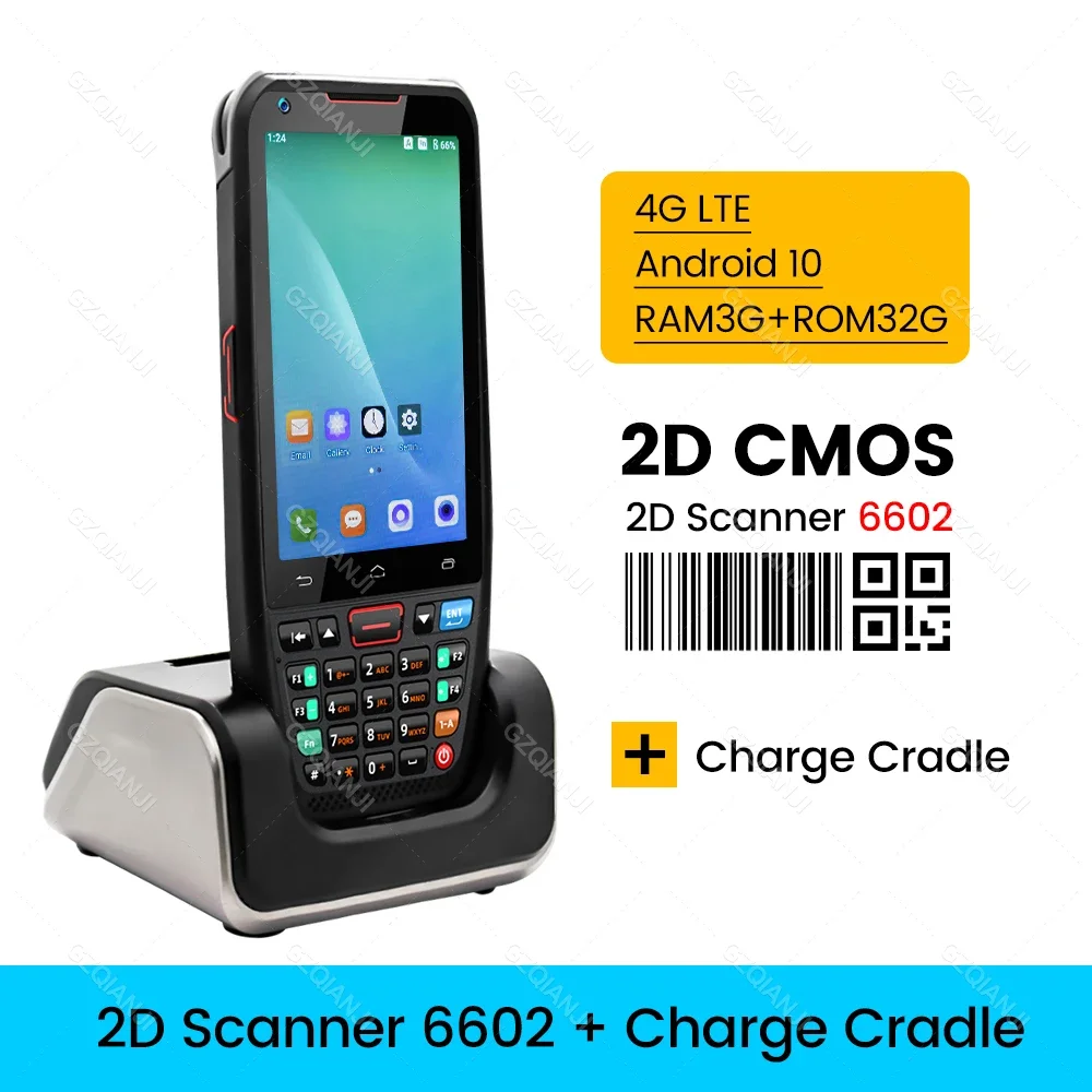 To 4G Handheld PDA Android 10 Barcode QR 1D 2D Scanner With Keyboard POS Terminal NFC Reader Data Collector WiFi 4G Bluetooth