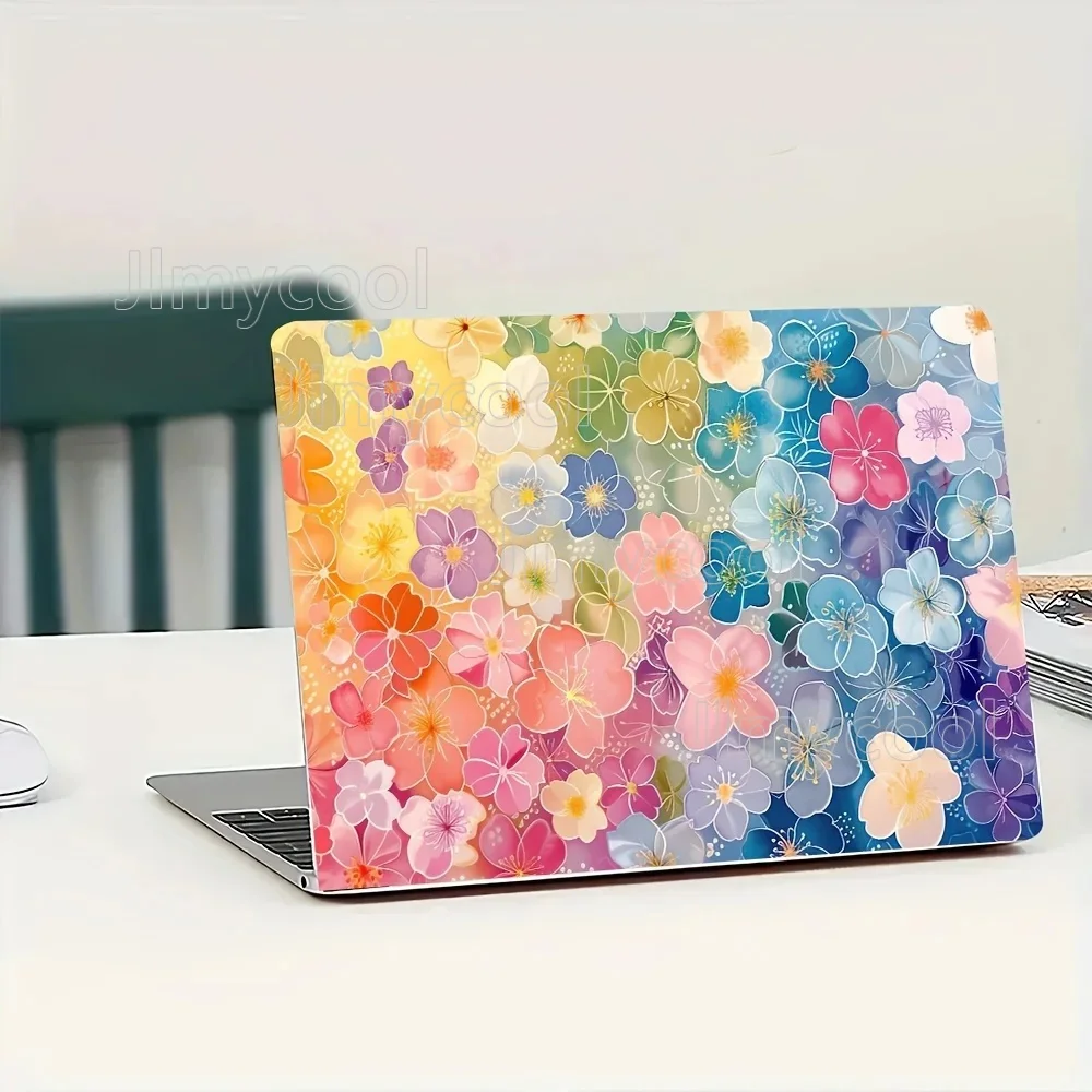 

2 Colored Floral PVC Laptop Protective Cases Self-adhesive and Scratch Resistant Universal Laptop Protective Film
