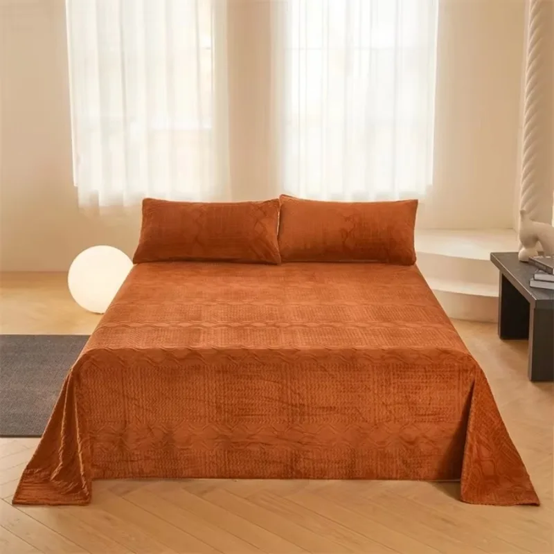 2024 new carved milk fleece Class A maternal and infant grade skin-friendly and environmentally friendly bed sheet kit