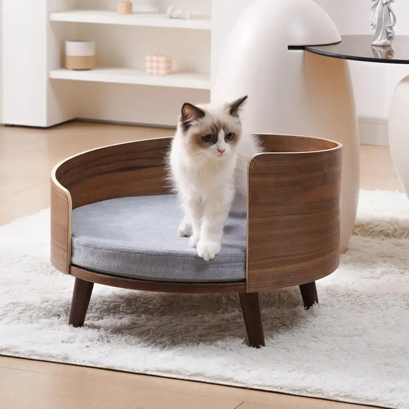 

Solid wood pet nest, sofa cat t, dog bed can be dismantled and washed, small and medium-sized pets can sleep in cat bed in all