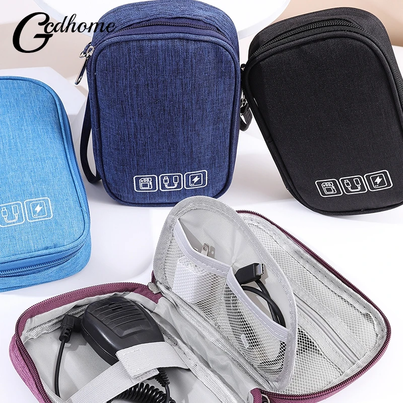 Portable Cable Digital Storage Bags Organizer USB Gadgets Wires Charger Power Battery Zipper Cosmetic Bag Case Accessories Item