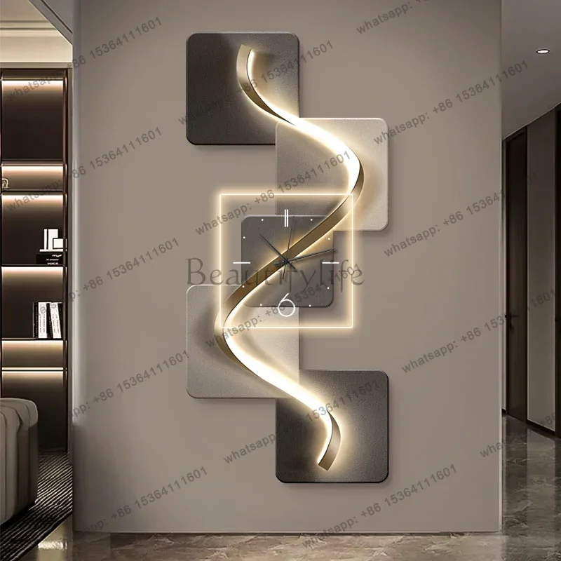 LJY Plug Clock Luxury Clocks Light European Elegant Modern Living Room Wall Clock Bedroom Aesthetic Wanduhr Room Decoration