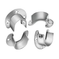 Stainless Steel Flange Seat Wardrobe Hanger Rod Tube Hook Fixed Support Bracket Seat Fixing Hardware Accessories Curtain Rod