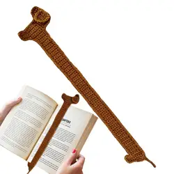 Crochet Dachshund Bookmark Cotton Brown Puppy Crochet Book Marks For Reading Creative Handmade Crocheted Gifts For Teacher