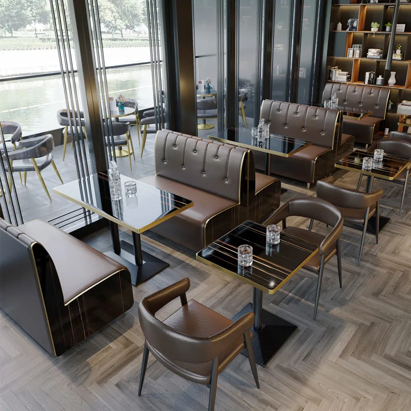 

#Restaurant Leather Booth Seating Chairs Modern Restaurant Cafe Furniture Chair Sofa Set Furniture