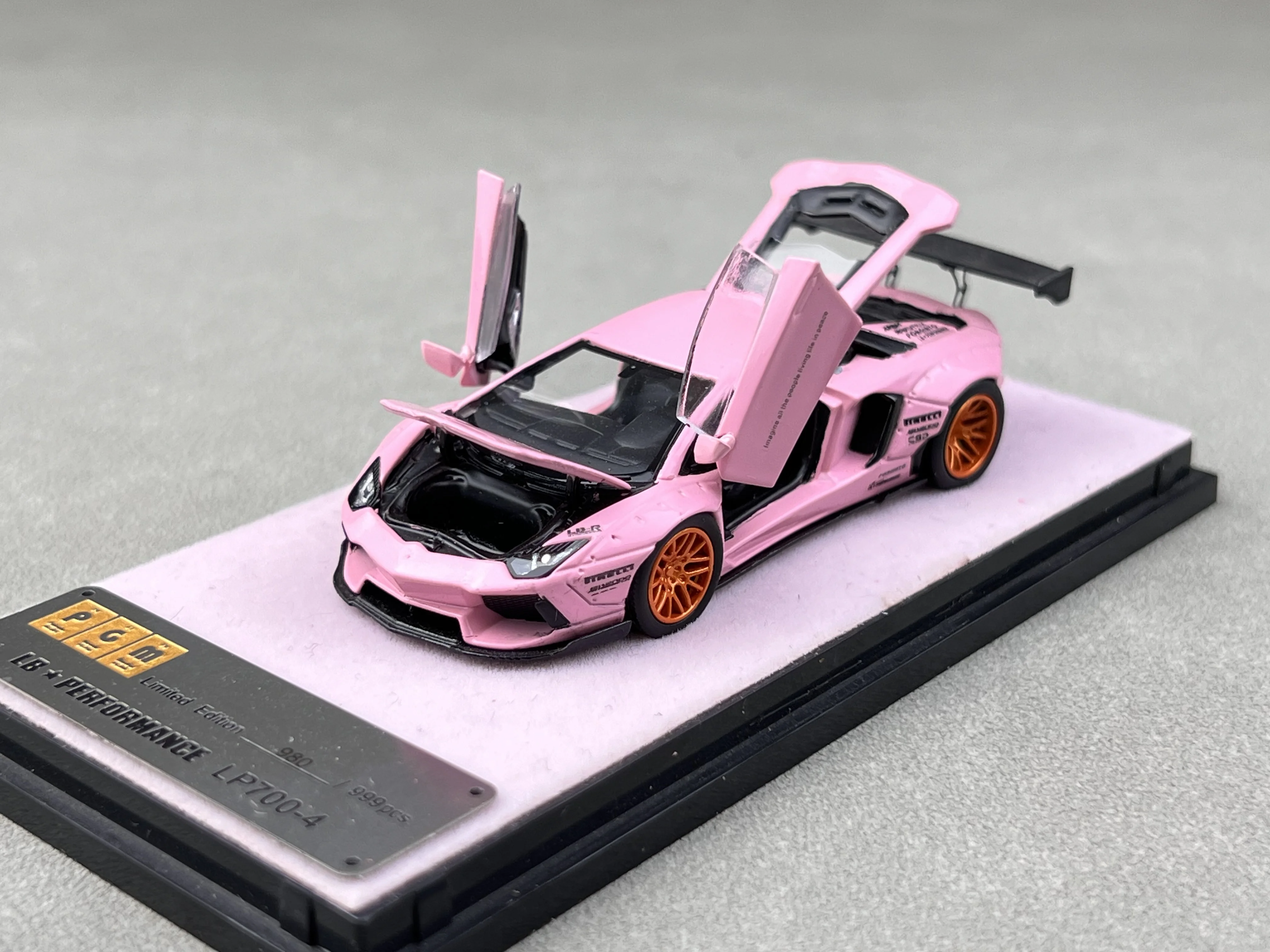 Stock Newly PGM 1:64 LP700 Pink Color Diecast Fully-Opened Stocks In 2024 Collection Gift Scale Model Car