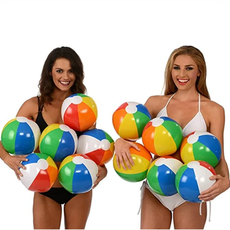 Bola de praia colorida inflável, festa na piscina Balões de jogos aquáticos, chuveiro esportivo de praia, brinquedos divertidos para crianças, 30cm