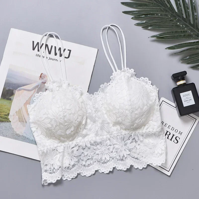 Wireless Push Up Bra Body Shaping Sexy Flower Lace Bra Top Women Plus Size Bralette Underwear Lingerie Full Cup Seamless Bras