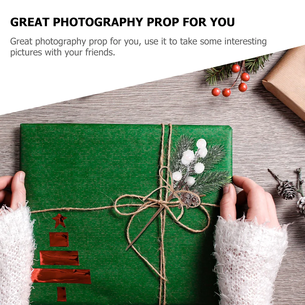 

12Pcs Fake Berry Branch Artificial Flower Decor Simulation Pine Xmas Tree Accessories Christmas Decoration DIY Photo Props