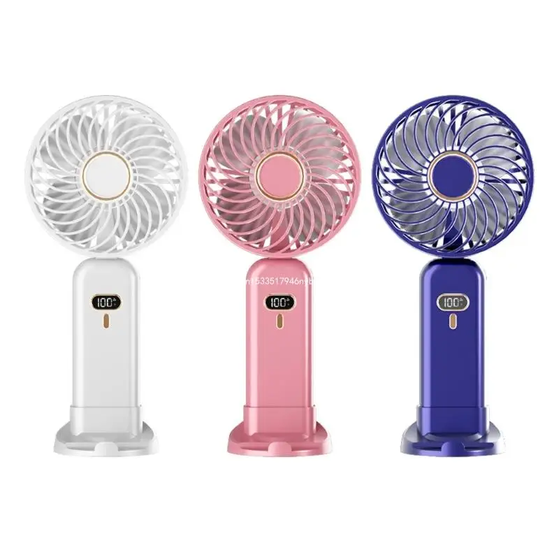 Handheld Cooling Fan 5 Speed Mini Desk Fan Low Noise Foldable Fan Easy to Use Dropship