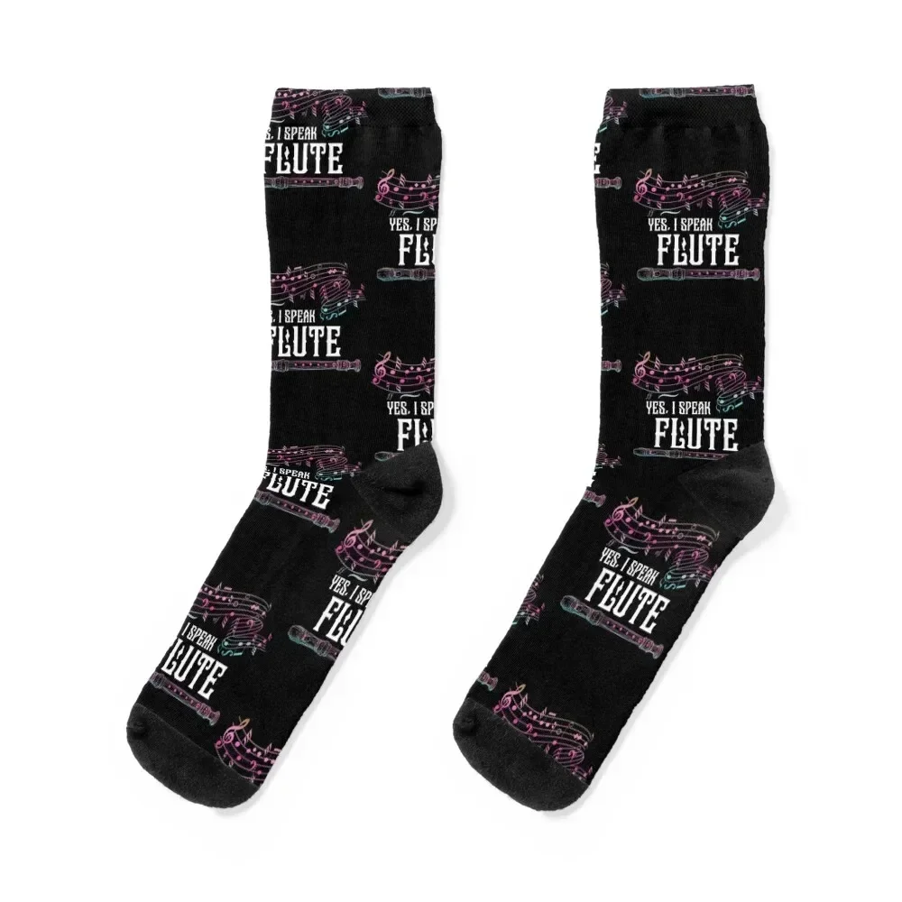 

Yes, I Speak Flute Socks man gifts Stockings compression short Socks For Women Men's
