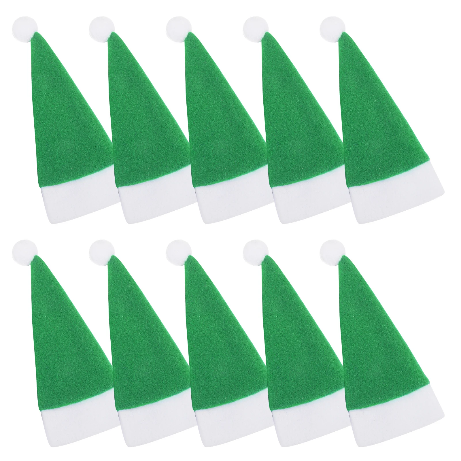 

10Pcs Christmas Lollipop Hat Small Hats for Candy Decoration Xmas Festive Party Decor Tableware Wine Bottle Cover Mini
