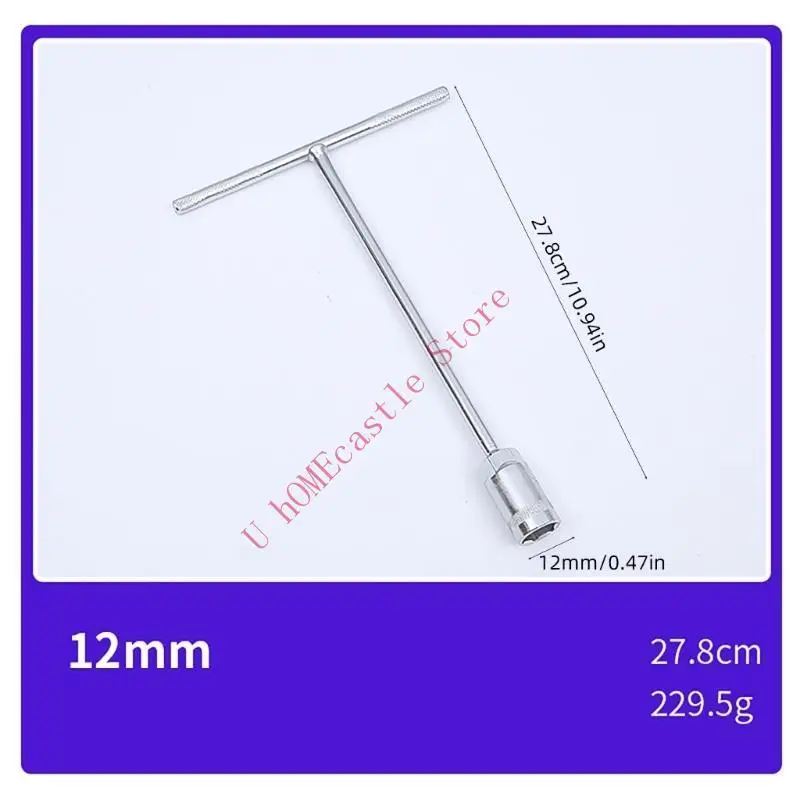 

63HF Mirror Finish T Shaped Hexagonal Socket Wrench High Torques Automotive Repair Tool for Tight Spaces & DIYer Enthusiasts